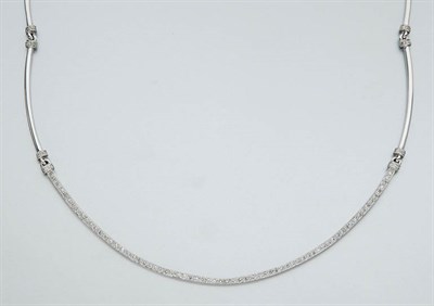Lot 2589 - White Gold and Diamond Necklace