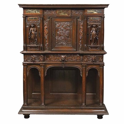 Lot 174 - Continental Renaissance Marble Inset Walnut...