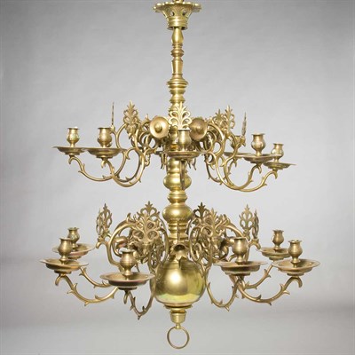 Lot 445 - Dutch Baroque Style Brass Sixteen-Light...