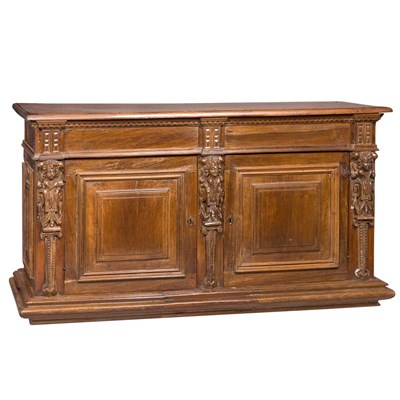 Lot 112 - Italian Baroque Walnut Cabinet The rectangular...