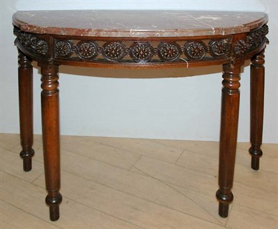 Lot 3458 - Louis XVI Style Marble Top Walnut Console...