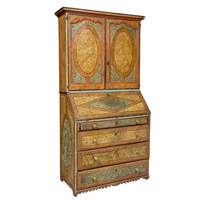Lot 358 - Northern European Neoclassical Painted Bureau...