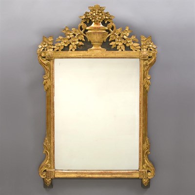 Lot 539 - Louis XVI Style Painted and Parcel Gilt Mirror...