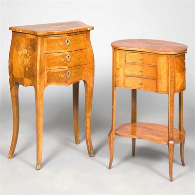 Lot 598 - Louis XV Style Marquetry Inlaid Tulipwood...