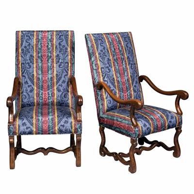 Lot 175 - Pair of Continental Baroque Style Walnut...