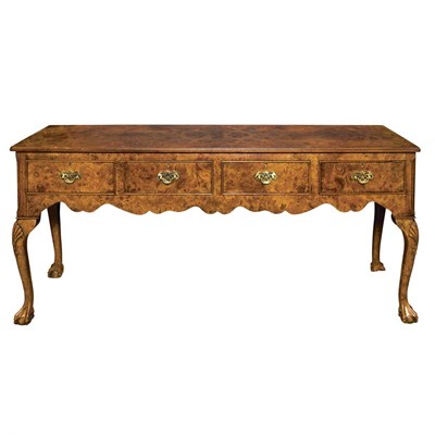 Lot 579 - Georgian Style Burl-Wood Welsh Dresser Height...