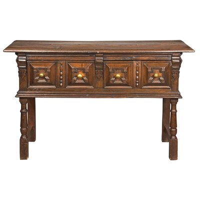 Lot 187 - William and Mary Style Oak Hall Table The...