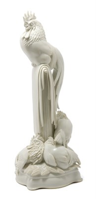 Lot 3596 - Meissen Porcelain Figure of a Rooster Seated...
