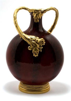 Lot 4519 - Sevres Style Gilt-Metal Mounted Porcelain Vase...