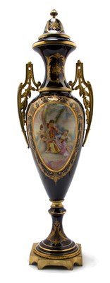 Lot 4565 - Sevres Style Gilt-Metal Mounted Porcelain Urn...