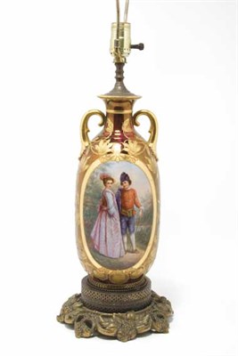 Lot 4189 - Vienna Style Gilt Decorated Porcelain Vase...