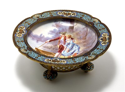 Lot 4167 - Sevres Style Gilt and Cloisonne Enameled...