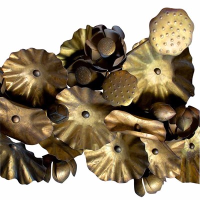 Lot 147 - Group of Chinese Gilt-Bronze Lotus Stems Early...