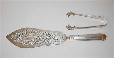 Lot 386 - Victorian Silver Fish Slice; Together with a...