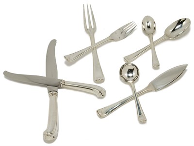 Lot 4321 - Puiforcat Silver Flatware Service In the...