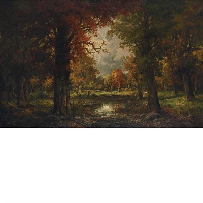 Lot 1025 - European School 20th Century Woodland Interior...