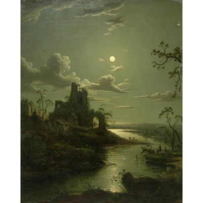 Lot 123 - Continental School 19th Century Moonlit...