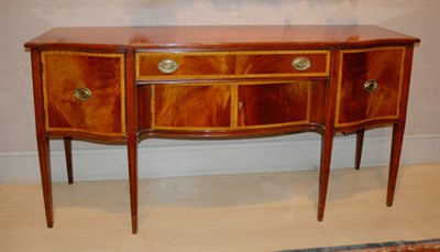 Lot 286 - George III Style Inlaid Mahogany Sideboard...