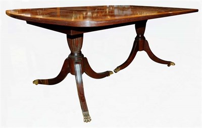 Lot 480 - Georgian Style Banded Mahogany Double-Pedestal...