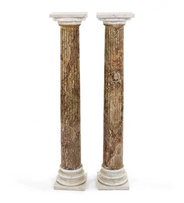 Lot 633 - Pair of Neoclassical Style Marble Pedestals...