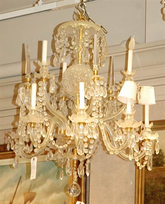 Lot 562 - Georgian Style Crystal Two Tier Eight-Light...