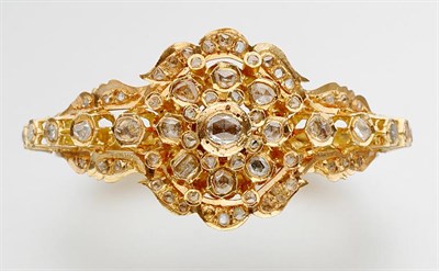 Lot 2475 - Gold and Diamond Bangle Bracelet