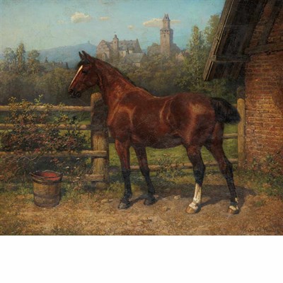 Lot 4 - Heinrich Winter German, 1843-1911 A Bay Hunter...