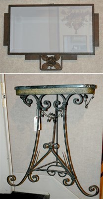 Lot 4151 - Art Deco Wrought Iron Console The D-shaped...