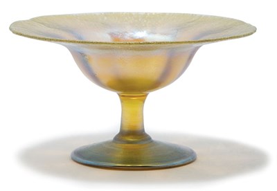 Lot 4381 - Tiffany Gold Favrile Glass Compote In...