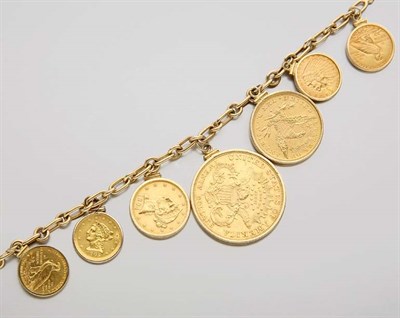 Lot 2354 - Gold U.S. Coin Charm Bracelet