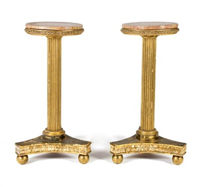 Lot 3544 - Pair of Louis XVI Style Gilt-Wood Pedestals...