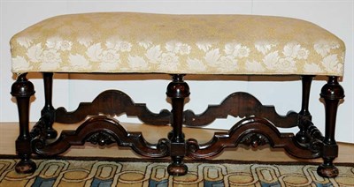 Lot 4108 - William and Mary Style Walnut Bench The...