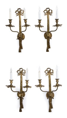 Lot 4197 - Set of Four Louis XVI Style Gilt-Metal...