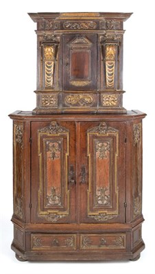Lot 4200A - Renaissance Style Painted Carved Oak Cabinet...