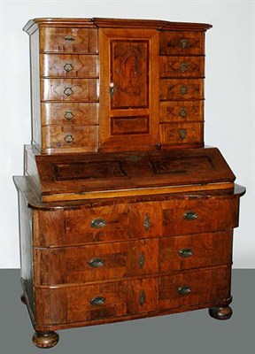 Lot 207 - German Inlaid Walnut Schreibschrank 18th...
