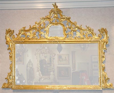 Lot 3597 - Louis XV Style Gilt-Wood Overmantel Mirror Of...