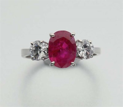 Lot 2424 - Ruby and Diamond Ring