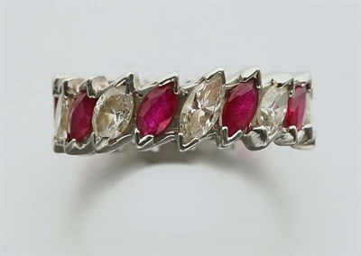 Lot 2427 - Diamond and Ruby Band Ring