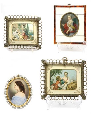 Lot 310 - Four Pairs of Portrait Miniatures