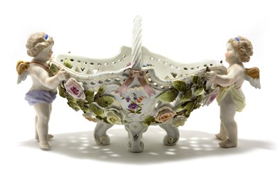Lot 4114 - Meissen Style Gilt Decorated Porcelain Figural...