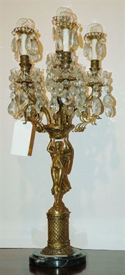 Lot 346 - Empire Style Gilt-Metal and Glass Six-Light...