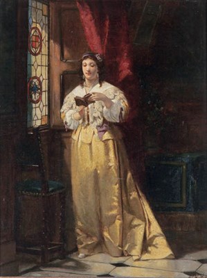 Lot 4020 - Attributed to Charles Desire Hue Lady Reading...