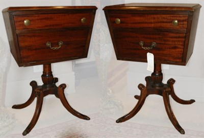 Lot 163 - Pair of Classical Style Mahogany Bedside...