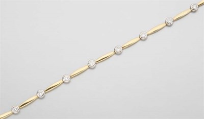 Lot 2505 - Two-Color Gold and Diamond Bracelet