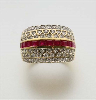 Lot 2581 - Gold, Diamond and Ruby Ring