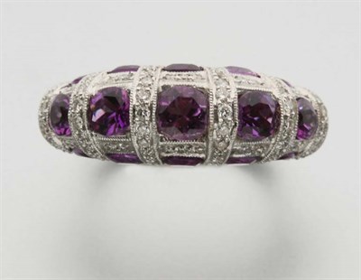 Lot 2487 - Amethyst and Diamond Ring