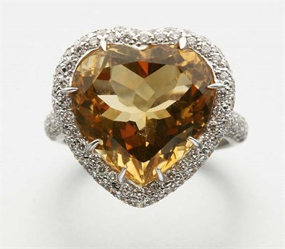 Lot 2633 - Citrine and Diamond Ring