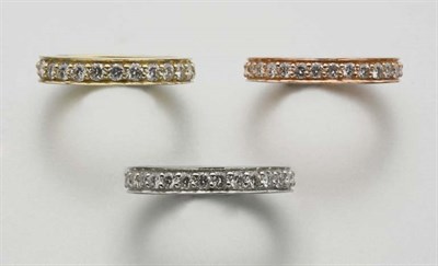 Lot 2483 - Three Diamond Band Rings