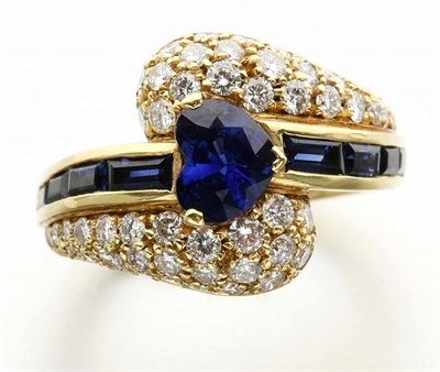 Lot 2637 - Gold, Sapphire and Diamond Ring