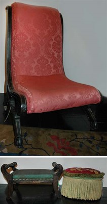 Lot 141 - Victorian Partial Gilt Walnut Lounge Chair;...